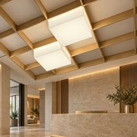 GOZONE signe des enseignes lumineuses LED personnalisées en forme de cube, suspendues au plafond, pour les halls d'hôtels et les magasins de détail.