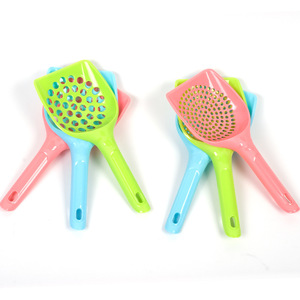 Palas de plástico de agujero redondo para mascotas, suministros de limpieza para gatos, palas para residuos - Product Image 3