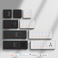 Interrupteur mural intelligent Tuya WIFI, norme indienne, 2M, pour ventilateur, variateur d'intensité lumineuse, compatible avec Alexa et Google Assistant