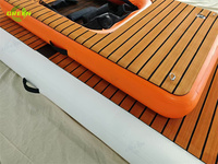 Rampe de bateau gonflable portable verte échelle de rampe de flotteur sur l'eau bateau ou piscine pour animaux de compagnie