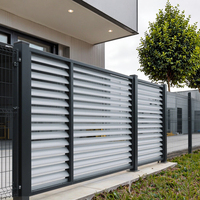 Système d'éclairage de sécurité extérieur moderne en alliage d'aluminium thermolaqué avec détecteur de mouvement pour bordures de jardin, clôtures, treillis et portails (norme CE)