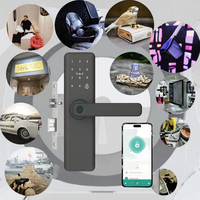 Cerradura Inteligente para Puerta con Wi-Fi, Control por Aplicación Tuya, Huella Dactilar, Pantalla Táctil, Teclado Numérico, Llave, Aleación de Aluminio, Almacenamiento en la Nube para Puerta de Aluminio