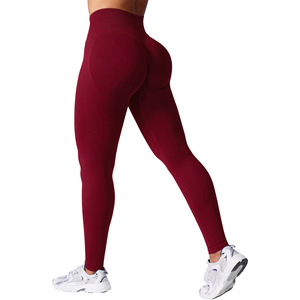 Leggings de sport OEM personnalisés de haute qualité, coupe en V, avec effet push-up et froncé pour le fessier, pour femmes, idéaux pour le yoga et la gym - Product Image 6