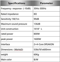 Subwoofer carré passif professionnel de qualité supérieure OEM/ODM 800 watts, modèle Sub118, avec un seul haut-parleur de 18 pouces et garantie de 2 ans