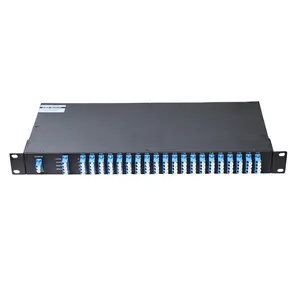 19 "1U Rackmount CH21- CH60ตัวเชื่อมต่อ LC/UPC Athermal AWG DWDM โมดูล