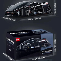 Ensemble de blocs de construction Guly 2884 pièces, modèle de supercar concepteur à l'échelle 1/8, kit éducatif STEM pour enfants et adultes, vente en gros