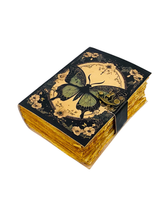 Carnet Grimoire en Cuir Papillon Fait Main, Style Vintage, Gaufré, avec Pages Blanches pour Écriture, Dessin, Esquisse et Notes - Product Image 5
