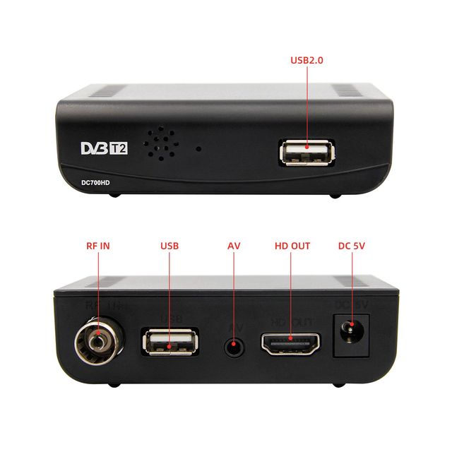 2022 HD DVB-T2 C Terrestrial Digital TV DVB T2 Receiver H265 DVB-T2 FTA Set Top Box DVB-T2 Smart Tuner