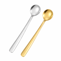 Mini-cuillère en acier inoxydable 304 or et argent pour café, sucre, sel, épices, poudre, dessert, assaisonnement