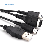 Câble de charge USB 1 à 3 pour console de jeu NDSi NDSL GBASP, 1,2 m