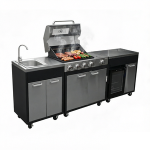 2026 New Customized Modern Style Outdoor Commercial Kitchen Cabinet Freestanding Gas <strong>BBQ</strong> Grill Cabinet - Product Image 2