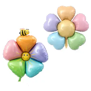 New INS Colorido Daisy Flower Foil Balões Bee Cartoon Balão Para Decoração De Festa De Aniversário Das Crianças