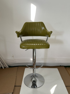 Vente directe d'usine <span class=keywords><strong>de</strong></span> produits durables 360 °   Chaises <span class=keywords><strong>de</strong></span> <span class=keywords><strong>bar</strong></span> pivotantes <span class=keywords><strong>en</strong></span> cuir PU vert <span class=keywords><strong>avec</strong></span> accoudoirs pour comptoir <span class=keywords><strong>de</strong></span> cuisine - Product Image 5