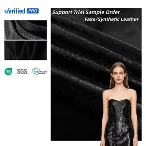 Ткань из змеиной кожи из ПУ кожи питона, флисовая эластичная кожа с животным узором для брюк, юбки, платья - Product Image 1