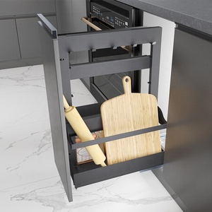 XH-07-001-96 Modern Kitchen Multifunctional Metal <b>Basket</b> With Lazy Storage Shelf for Cabinets XH-07-001-96 DIY Modular Storage - Product Image 3