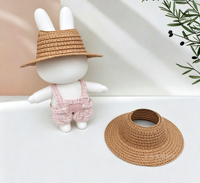 Chapeau de poupée tissé à calotte ouverte, style pastoral, accessoire de fête pour la décoration de robes de poupées en coton et en peluche, pour le jeu des enfants, taille personnalisée