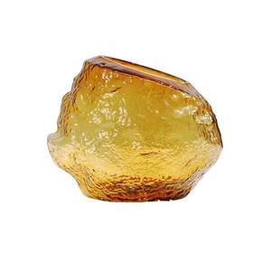 Jarrón de Vidrio Moderno de Lujo Ligero con Patrón Glaciar, Boca Inclinada Heterosexual, Proceso Manual Puro, Simplicidad Moderna para el Hogar - Product Image 5