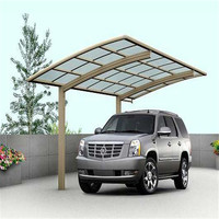 Cochera de Aluminio Makro, Diseño Simple, para Jardín, Garaje, Toldo Exterior Móvil con Techo Curvo, Impermeable, Duradero, Garantía de 15 Años