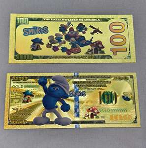 De Smurfen - thema vergulde folie bankbiljet voor herdenkingscollectie cadeau souvenir - Product Image 4