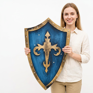 Chevalier médiéval fait main |   Décoration murale Armure Bleue Dorée, Accessoire - Product Image 1