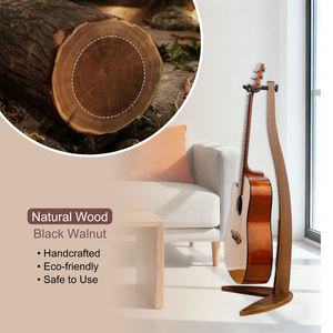 Support de guitare réglable en bois durable DEDO avec support de logo personnalisé, support de sol, trépied, cintre - Product Image 5