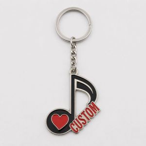 Porte-clés personnalisé en gros avec huit notes et cœur, pendentif à thème musical, souvenir pour les amoureux de la musique et les musiciens - Product Image 3