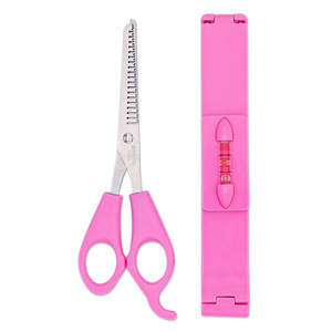 Lu Ban's Work Pink Thinning Shears 19 Teeth With Balance Ruler Hairdressing Scissors For Bangs Cutting - Product Image 4