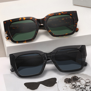 Lunettes de soleil classiques carrées en acétate pour hommes, noires, polarisées UV400, protection solaire pour la conduite, type 3, verres TAC, Wenzhou - Product Image 2