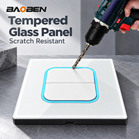 BAOBEN EU 86 Standard Type Glass square Resettable LED Light Ring Multi-functional USB+C Wall Switch Socket
