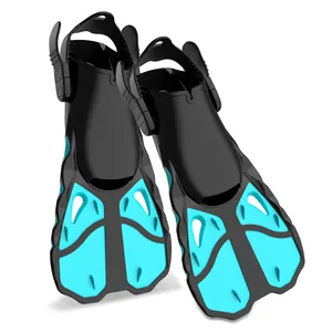Adjustable Snorkeling Training Flippers Scuba Snorkel Diving Fins Unisex Multiple Sizes Rubber Blade TPR Foot Open Heel Fins