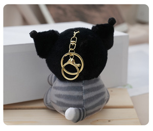 Porte-clés pendentif lapin en peluche de dessin animé en coton PP, jouet mignon et tendance, petite figurine en velours, vente en gros - Product Image 5