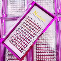 Extensions de cils individuelles personnalisées pour fêtes de Noël, mariages, fées, extensions de cils colorées, pointes scintillantes, éventails pré-faits, faux cils
