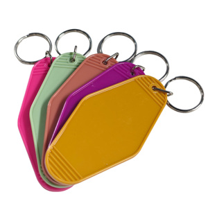 Porte-clés d'hôtel personnalisable vierge, porte-clés de motel en plastique, couleurs violet, rose, vert - Product Image 5