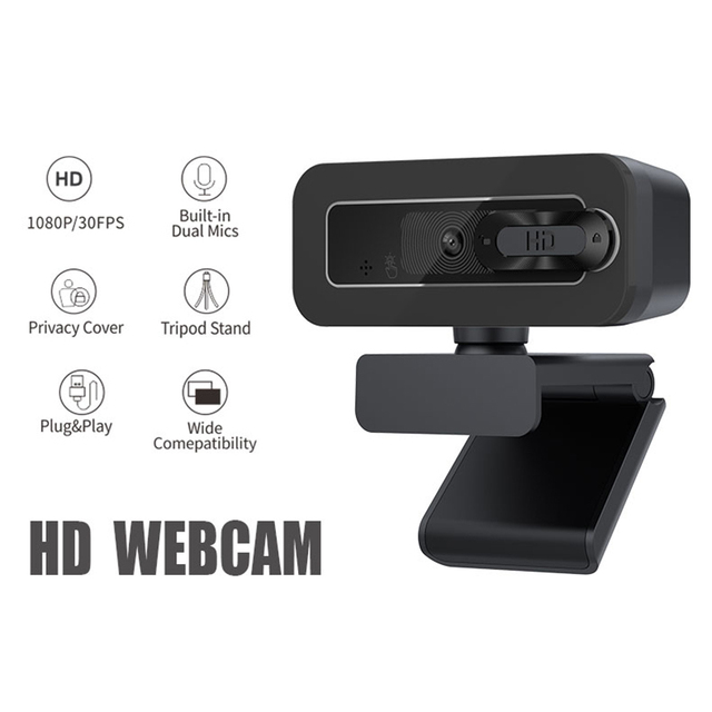 1080p Free Driver Hd Live Stream Auoto Focus Usb Webcam 2 Megapixel Camera Clip Webcam With Mic for Laptop Pc