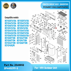 Circuit imprimé d'origine ASSY PC16007-3 PC13011-3 pour unité extérieure Daikin VRV. Remplacement de carte PCB OEM Daikin. Pièces de rechange HVAC. - Product Image 2