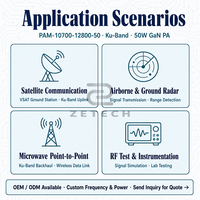 Module amplificateur de puissance RF GaN double canal 50W 10,7-11,7 GHz 11,8-12,8 GHz bande Ku pour SATCOM VSAT Radar