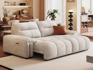 Sofá Eléctrico Retráctil para Sala de Estar, Sofá Cama con Tela Resistente a Arañazos, Estilo Crema, Moderno, Simple, Sofá Recto - Product Image 3