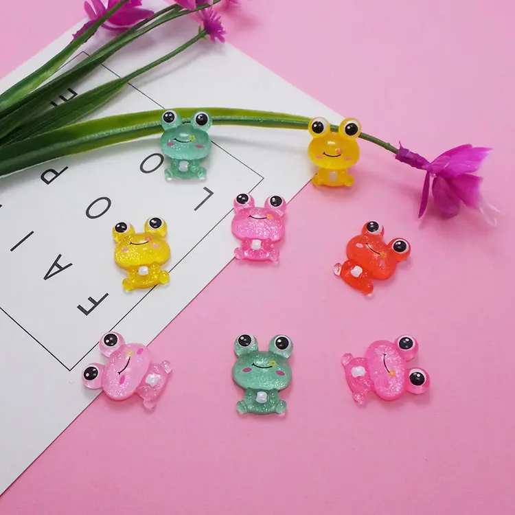 Hot sale diy resin mobile phone shell patch material cartoon frog jewelry accessories children hair ring head rope accessories