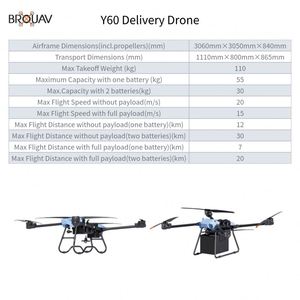 Drone de transport BROUAV Y60 avec une charge utile de 30 kg/55 kg et une portée de vol de 30 km pour les zones montagneuses, OEM ODM - Product Image 3