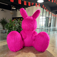 Mascotte gonflable de lapin en peluche à suspendre pour extérieur, costume de personnage de dessin animé, décoration douce personnalisée, modèle d'exposition pour événements commerciaux