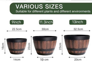 Maceta de <span class=keywords><strong>madera</strong></span> imitada, macetas de jardín de plástico PP de uso duradero para exteriores o interiores - Product Image 6