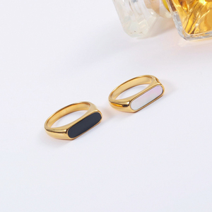 Anillo de plata de primera ley con forma de concha para mujer, sortija, plata esterlina, Circonia cúbica, zirconia, circonita, zirconita, zirconita, color blanco, esmalte negro - Product Image 3