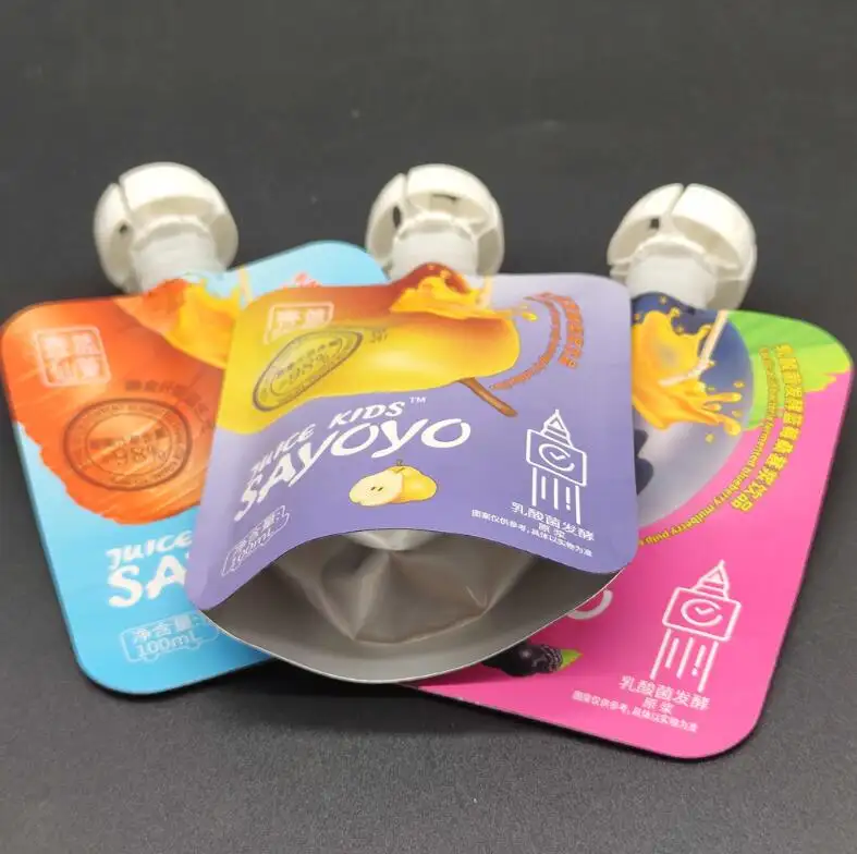 스파우트 액체 플라스틱 포장 아기 음식 스파우트 파우치가있는 맞춤형 물 주스 음료 파우치
