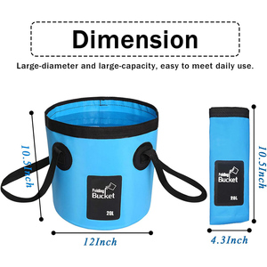 Satiskid <span class=keywords><strong>Set</strong></span> di 2 Secchi d'Acqua Pieghevoli da 20L in Tessuto PVC 500D, Leggeri e Portatili per Escursionismo, Campeggio e Pesca - Product Image 6