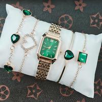 Reloj de Cuarzo LP43 Simple y Versátil con Correa de Acero Inoxidable para Mujer, Estilo Lujoso y Juvenil, con Juego de Aretes y Pulsera