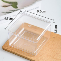 Boîte à gâteau carrée transparente jetable de haute qualité pour sushis, desserts, aliments, en plastique PS, pour emballer des mousses, des tiramisu