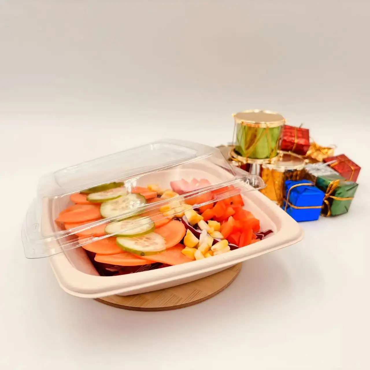 Take Out sugarcane eco-friendly Box Biodegradable Takeaway Disposable food Containers Fast Food Packaging