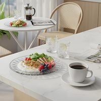 Assiette en verre élégante à motif de diamant rond avec finition cristalline pour table de dîner de mariage en gros
