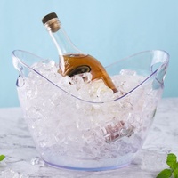 Vente en gros sur mesure seau à glace en acrylique pour bar champagne bière avec poignées grands seaux à glace seau à bière