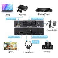 Original OEM Factory 1080P HDMI Scart zu HDMI Konverter mit analogem koaxialen digitalen Audio ausgang